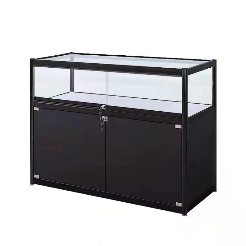 customized.Wholesales Customized Types Wood Frame Light Glass Display Cabinet Showcase