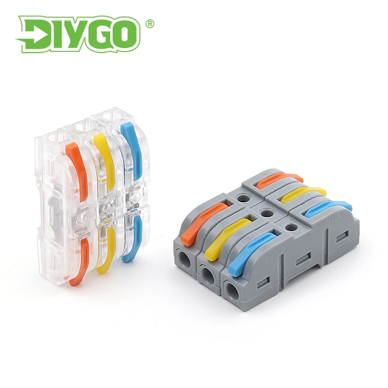 34/50/100PCS Universal Lever Wire Connector Plug-in Electrical Junction Boxed 1 to 1 inline Splice Insulated Terminal 28-12 AWG