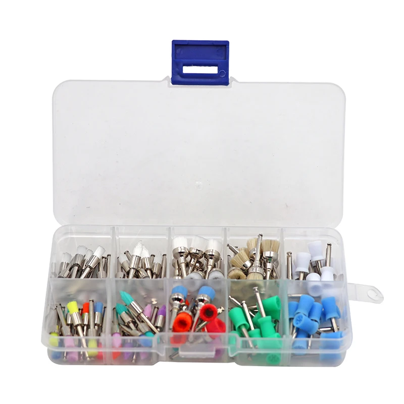 

100pcs/box Dental Nylon Polishing Brushes Bowl Shape Colorful Dental Prophy Brush Prophylaxis Brush For Contra-Angle Handpiece