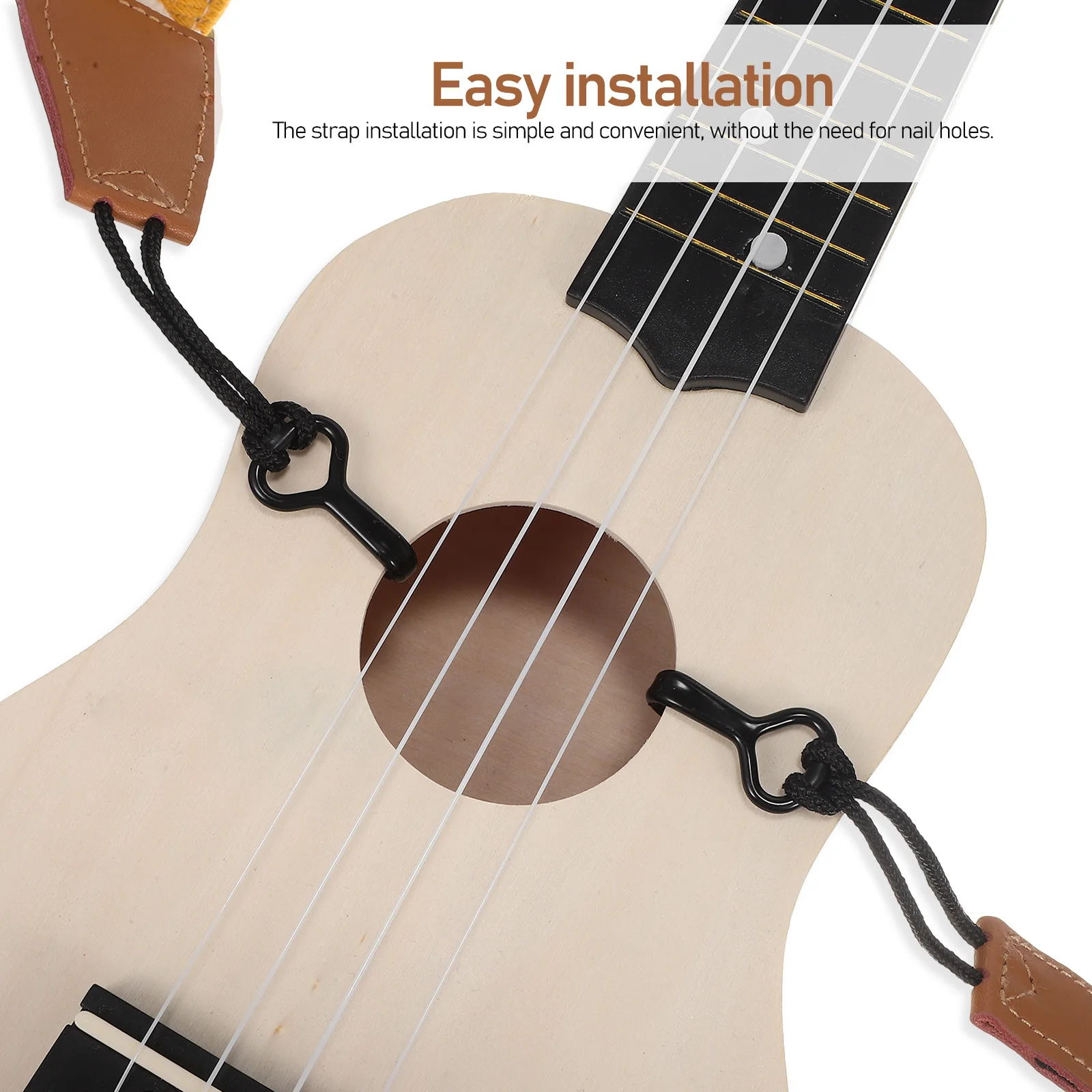 

Ukulele Strap No Drill Adjustable Length Comfortable Shoulder Belt Design Portable For Soprano Concert Tenor All Sizes
