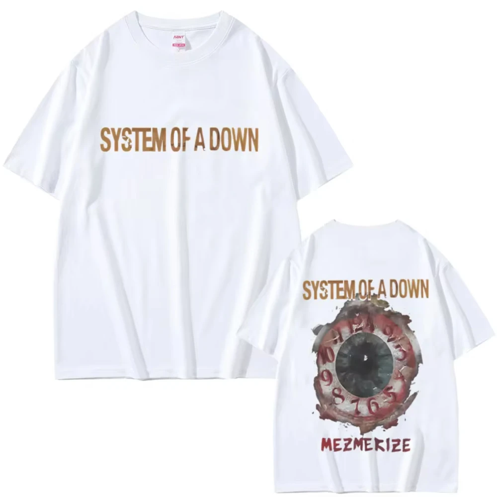 نظام أسفل Mezmerize تي شيرت الرجال النساء الملابس القوطية روك المتضخم تي شيرت الذكور 90s خمر تي شيرت معدني بديل #4