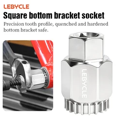 LEBYCLE Bicycle Demolition Socket Sleeve Square Hole Center Axle Removal Maintenance Tool Steel Socket