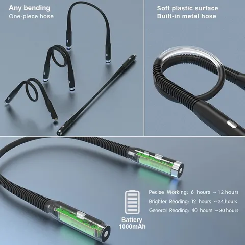 Портативная USB-лампа для чтения, 3 цвета, перезаряжаемая — изображение продукта