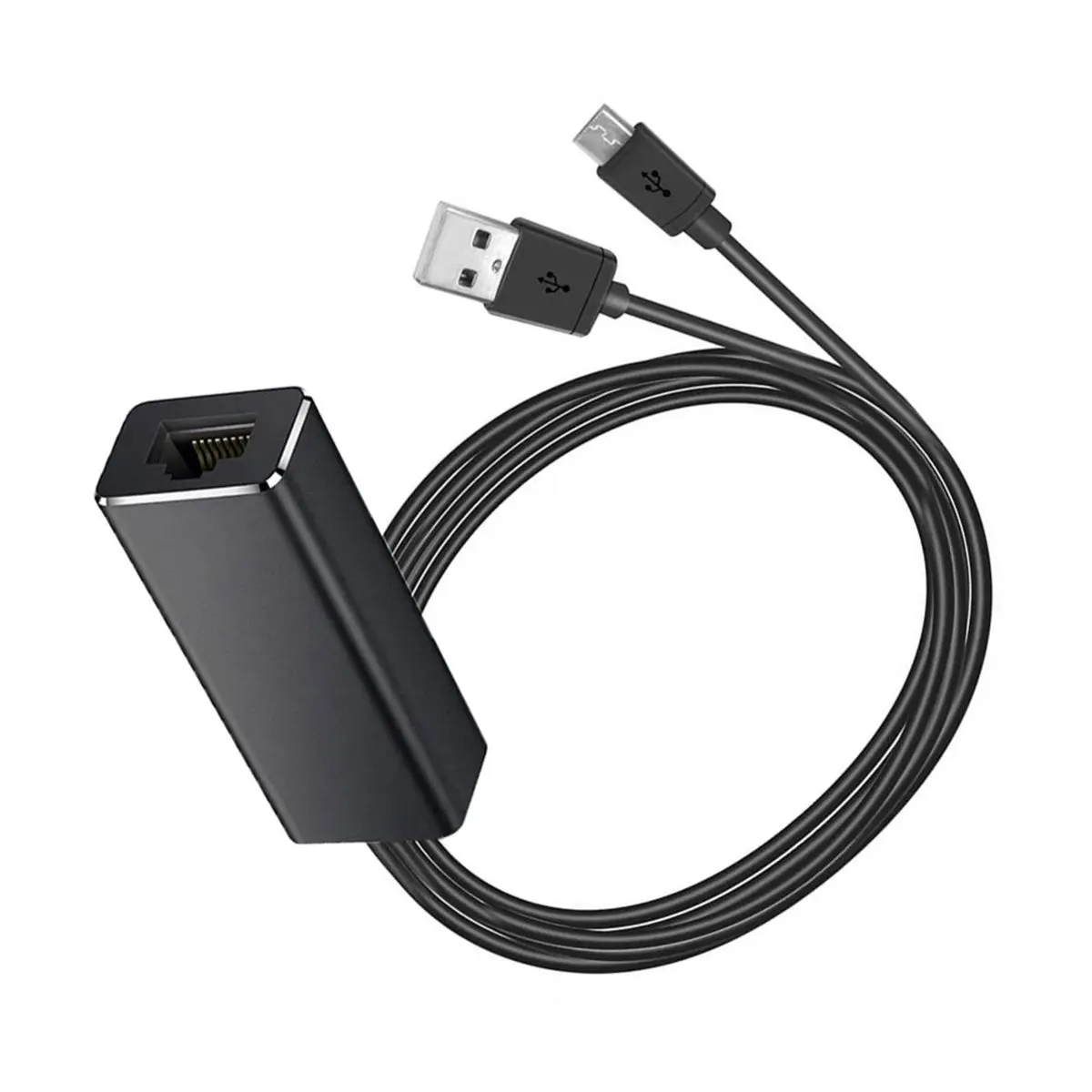 NEW FACTORY~Micro USB to RJ45 Ethernet Adapter 100Mbps for Fire with USB Power Supply 1M