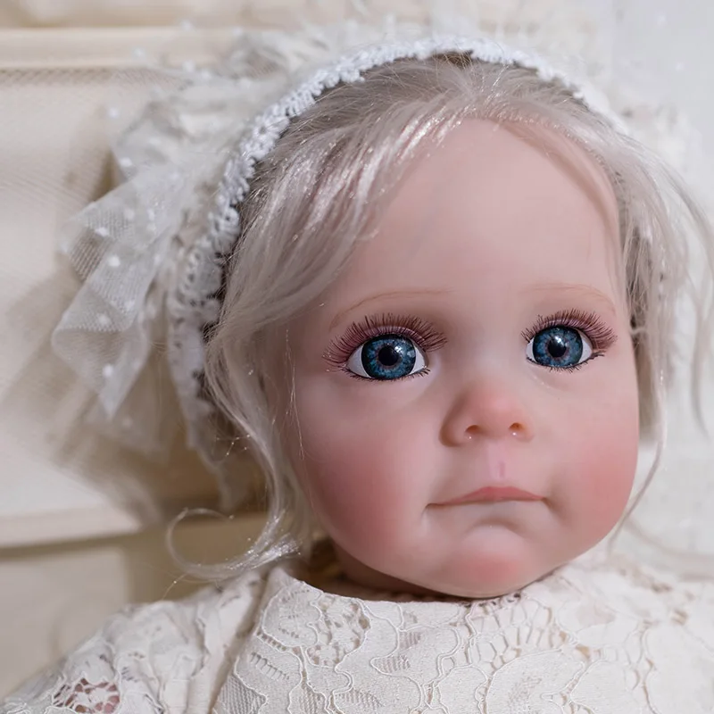 60Cm Reborn Babypop Prinses Meisje Maggie Levensechte Echte Aanraking 3d Huid Meerdere Lagen Met Hand Geworteld Haar Bebe Pop