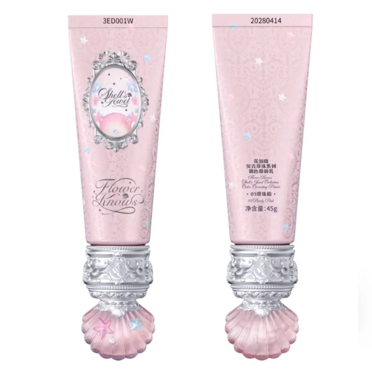 Il fiore del trucco conosce la collezione di perle di conchiglia Primer Colorante Base per il trucco Latte per il viso Schiarente e contenente il correttore per il trucco