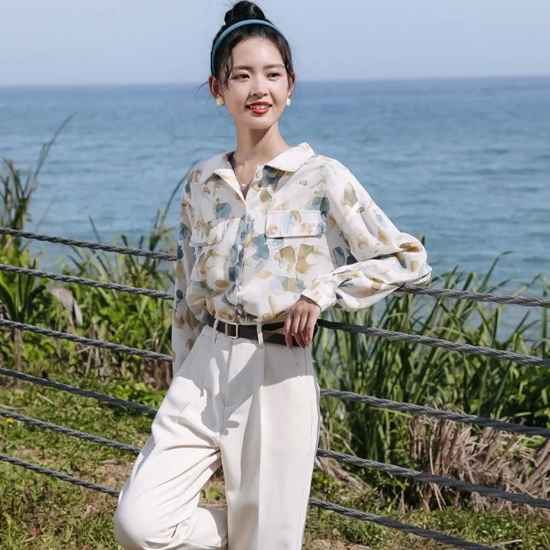 

Женская верхняя распродажа смешанных цветов на пуговицах с длинными рукавами, элегантная уличная одежда, повседневные молодежные социальные рубашки и блузки для женщин