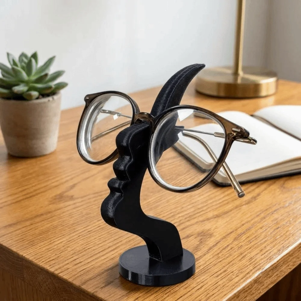 Curved Design Side-Face Shaped Eyeglass Holder Creative Artistic Lightweight Eyewear Display Rack Practical Abstract Face Shaped