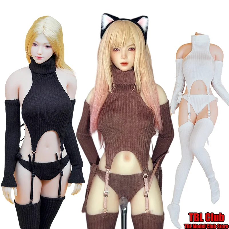 

Женская одежда в масштабе 1/6, японский комплект с открытой спиной и высоким воротником, полый свитер, бикини для косплея для 12-дюймовой экшн-фигурки солдата