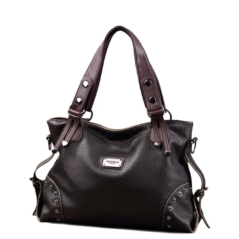 

Nesitu A4 Fashion Vintage Women Handbag Purse Lady Soft PU Leather Shoulder Messenger Bag Tote Large Capacity Black M331