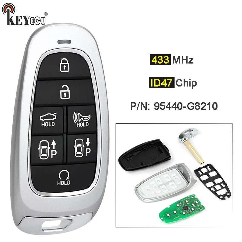 

KEYECU 433 МГц ID47 чип PN: 95440-G8210 безключевая фотография для Hyundai great2019 2020 2021 2022