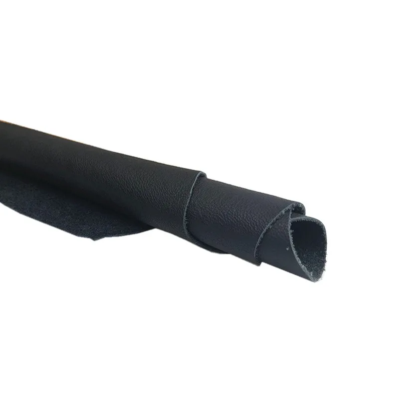 الطبقة الأولى من جلد البقر الصغير بنمط ليتشي بسمك 1 مم، أريكة سوداء من الجلد الطبيعي، قماش جلدي للأثاث بالكامل