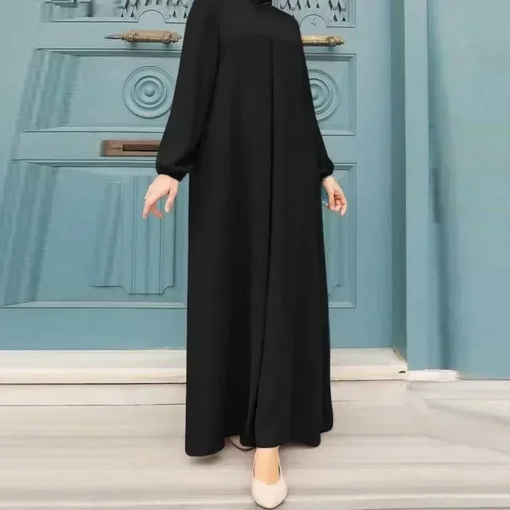 Fashion Islamic Clothing Spring Women Muslim Maxi Dress Lantern Sleeve Sundress Elegant Party Vestidos Oversized 2024