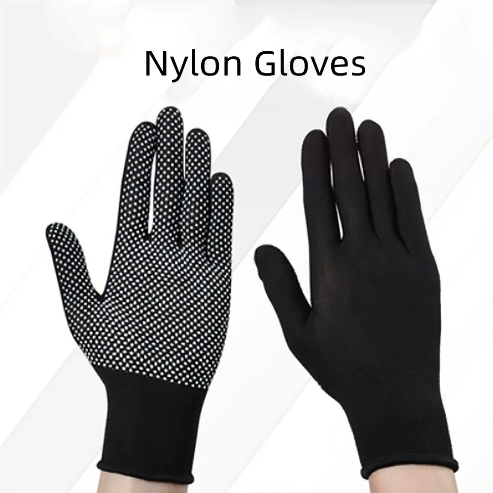 1 Pair Women Men Gloves Anti-slip Breathable Gloves Outdoor Riding Gloves Garden Work Nylon Mittens Reusable Full Finger Mittens