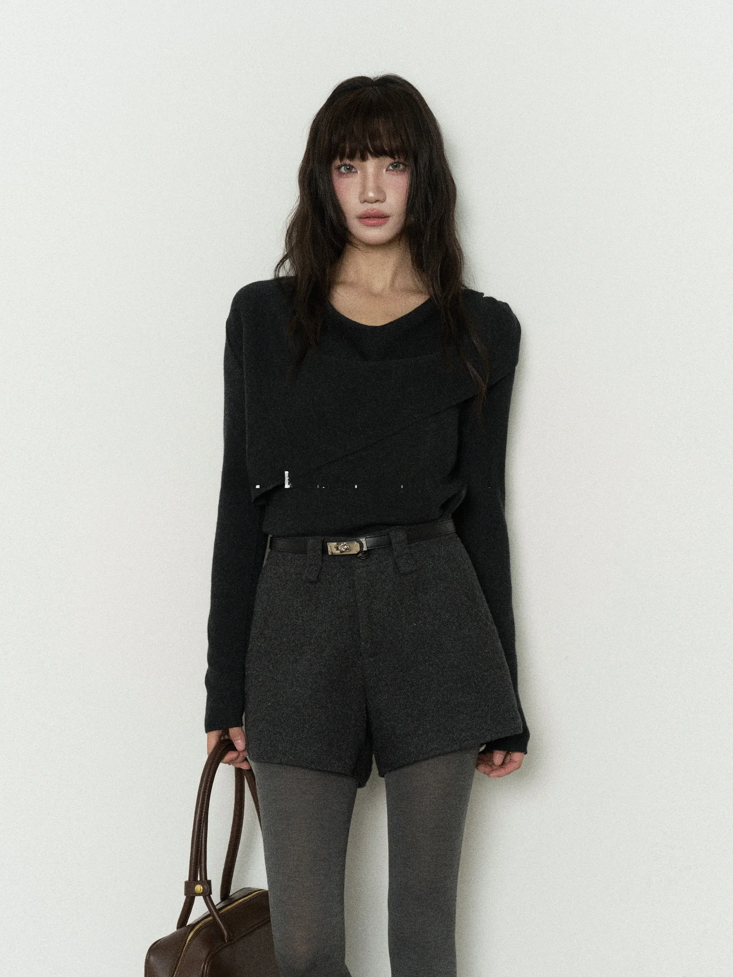 

Вязаный свитер Flower7 из премиальной шерсти, однотонный, женский, осенне-зимний, свободного кроя, в корейском стиле, с круглым вырезом, теплый