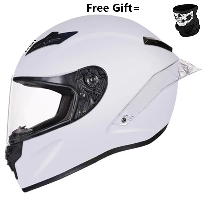 New Promotion Clear Visor Dot Ce Skull Pattern Motorcycle Helmet Safety Racing Moto Helmet Casco Capacete Gloss Black M