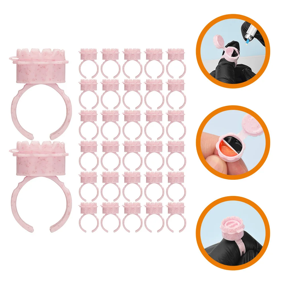 50 قطعة حلقات غراء الرموش المقاومة الوشم الصباغ المنظم رمش الغراء الدائري حلقات الحبر الوشم #5