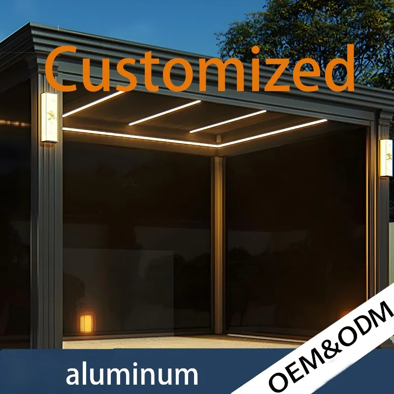Custom Color Size Luxury Waterproof Aluminum Gazebo Pergola Louver Roof Outdoor Shelter For Backyard Garden Balcony Space