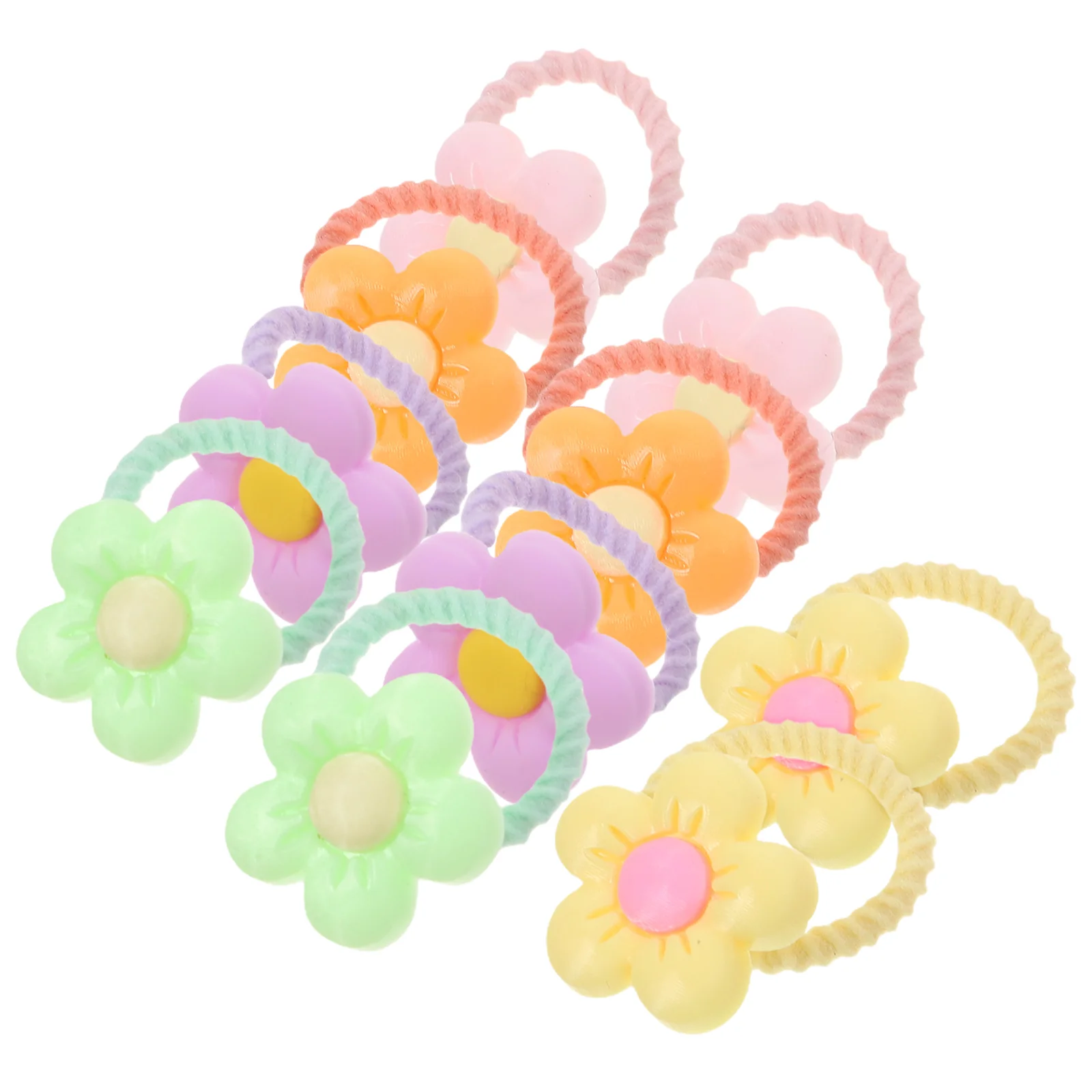 

10pcs Dog Hair Ties Cute Cartoon Elastic Ponytail Bands Scrunchies Decorative Accessories Longhaired Pets Rubber Holder