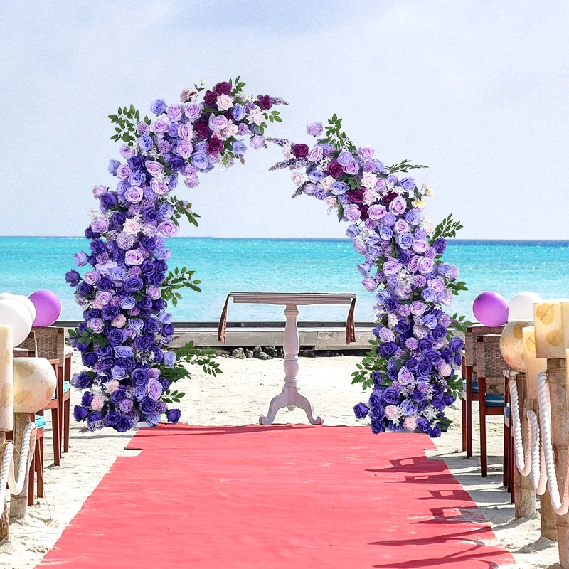 Purple Proposal Ceremony Decoration Bull Horn Arch Set Wedding Ceremony Stage Photography Arrangement Simulation Flow