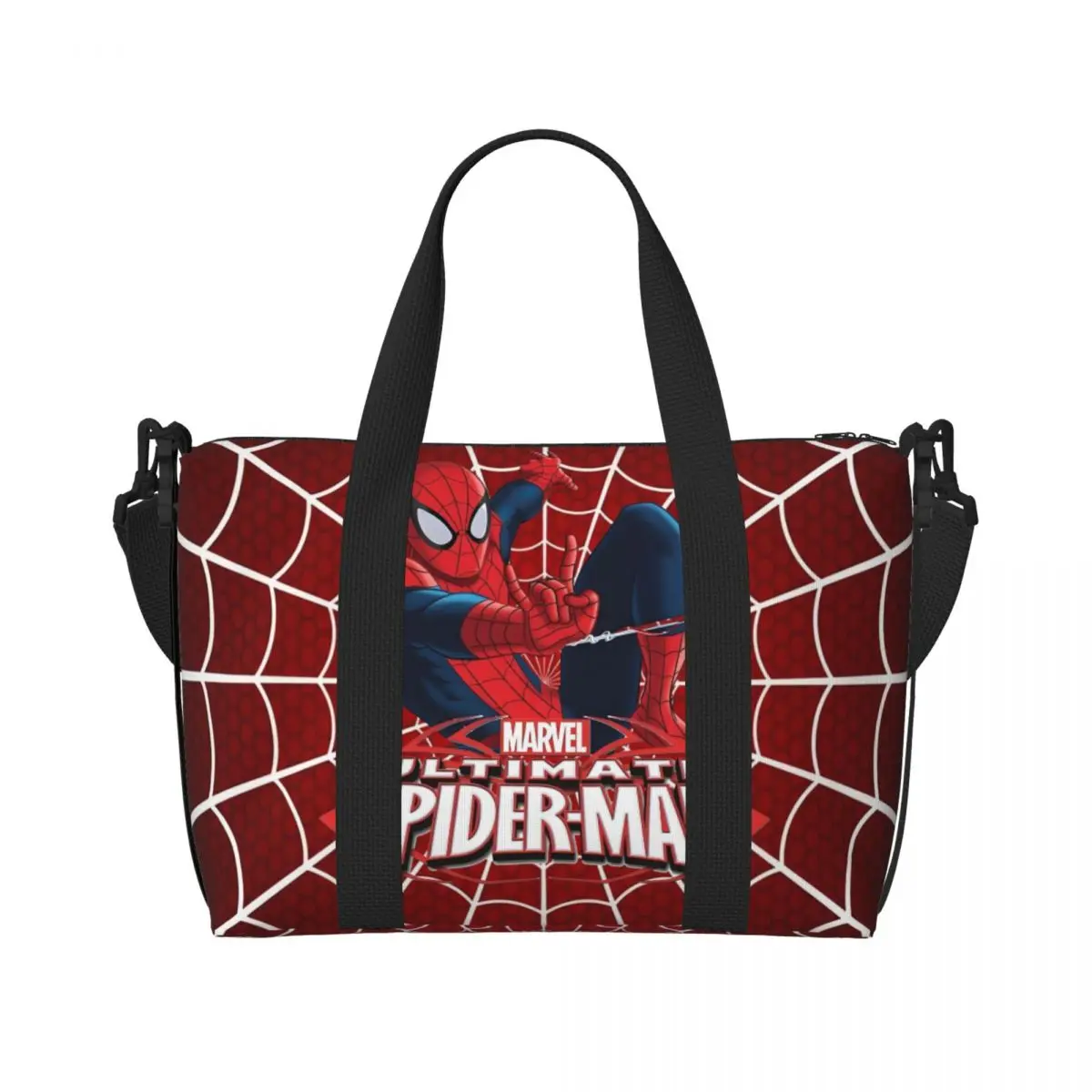 

Custom Spiderman Cobweb Grocery Shopping Tote Bag Women Large Capacity Anime Hero Beach Gym Travel Bags