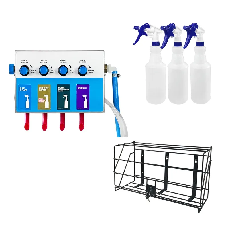 8134-4B-7970 4-Product Spray Bottle Chemical Proportional Adjuster with Locking Cage Cleaning Chemical Dilution Distribution