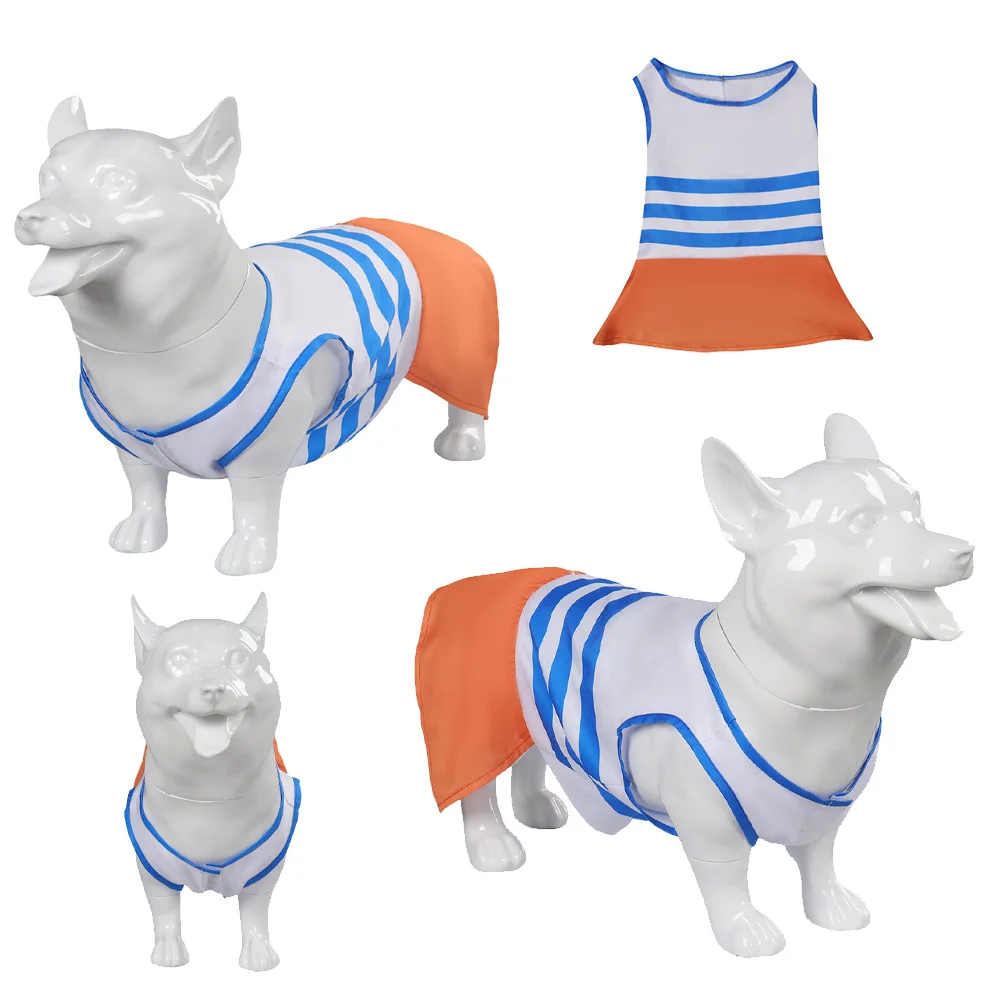 Pet Clothes Nami Cosplay Costume Fantasy Anime Piece Cute Dog Cloth For Puppies Outfits Halloween Dress-Up Roleplay Suit