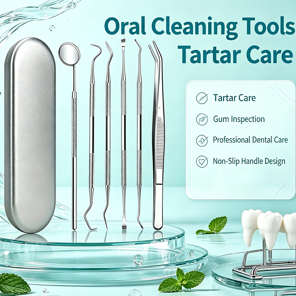Stainless Steel Dental Explorer Probe Single End Teeth Cleaning Pick Tartar Plaque Remover Oral Care Tool For Home Dentist Use