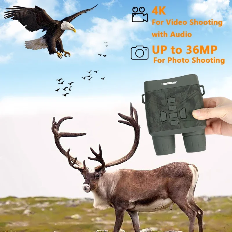 NV4000 Night Vision Binocular 3.0'' Screen 4K 36MP HD Pixel Infrared 5X Digital Zoom Suitable Safety Camera for Outdoor Hunting