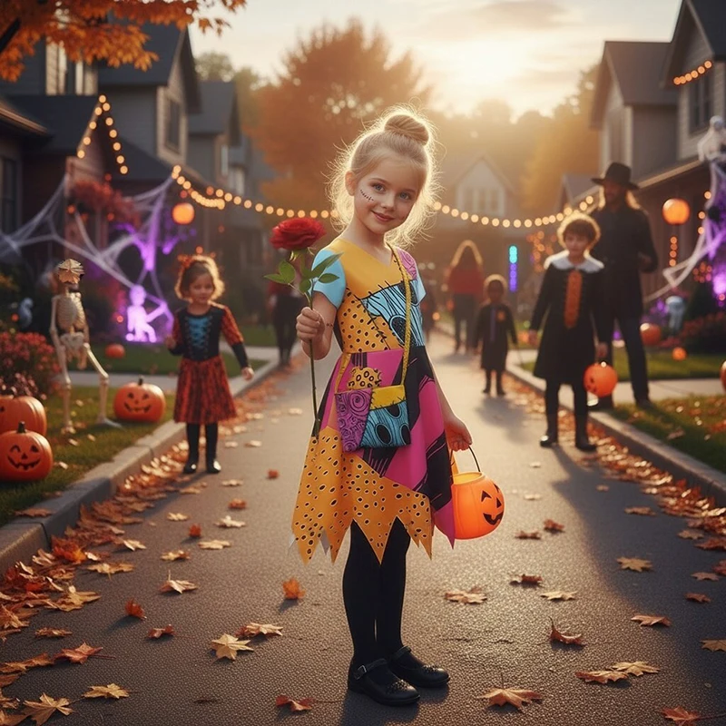 2026 Halloween Horror Party Cosplay Costume for Girl The Nightmare Before Xmas Role Play Dress up Toddler Classic Sally Frocks view 3