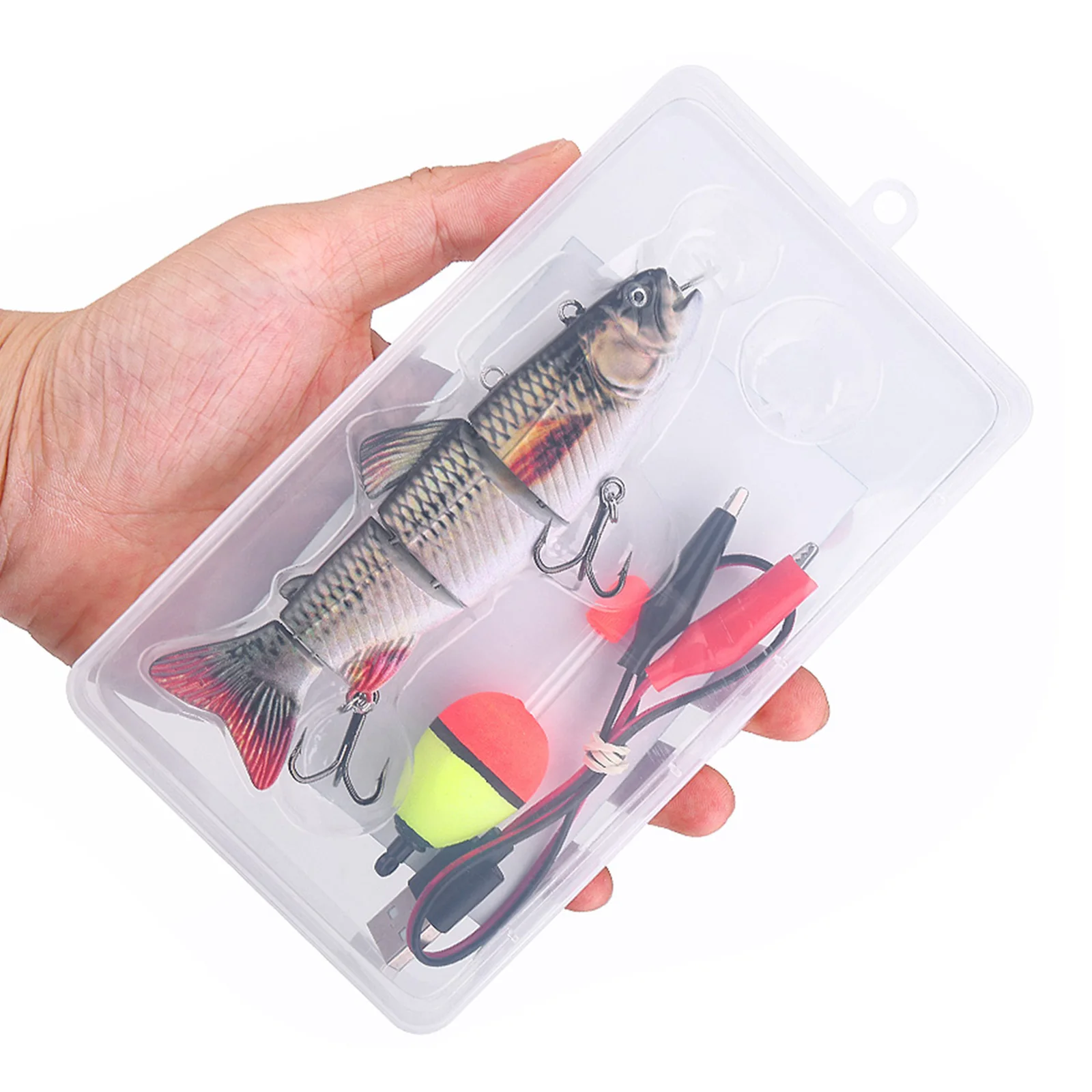 Electric Multi-Jointed Fish Lure Electronic Hard Bait Fishing Lure Tackle USB Rechargeable LED Light Robotic Swim Fishing Bait