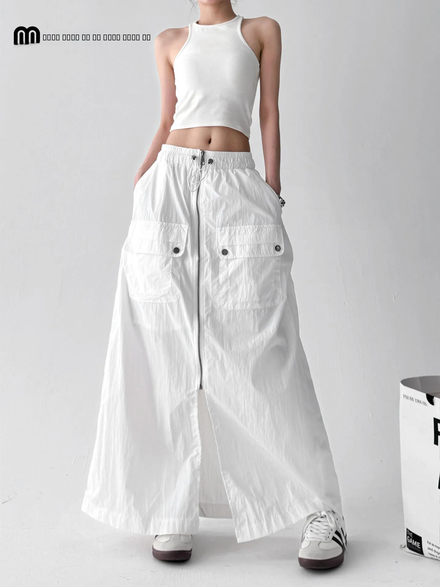 

High Waist A-Line Skirt for Women Casual Versatile Workwear Sle Summer 2025 Korean Faion Split Design Slimming Effect