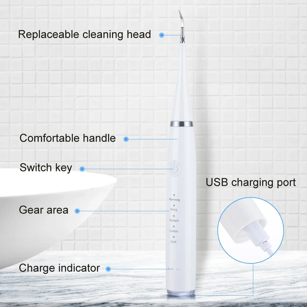 Electric Toothbrush Set with Six Functions for Total Oral Care Efficient Tartar Removal with Scaling Teeth Feature