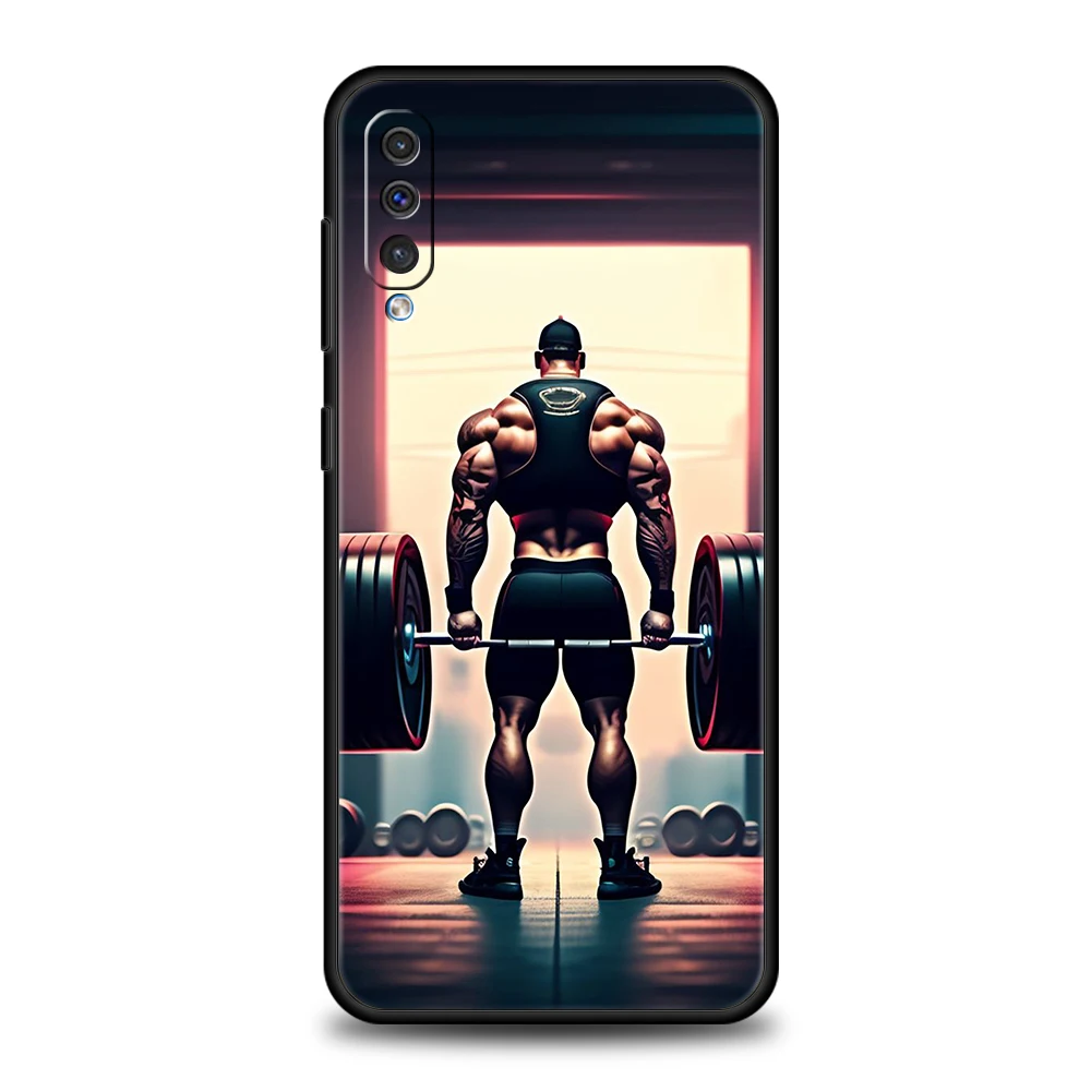 Barbell Deadlift Fitness Phone Case for Samsung Galaxy A24 A13 A53 A73 A33 A22 A12 A02 A03 A05 A70 A50 A10 A20 5G Silicone Shell