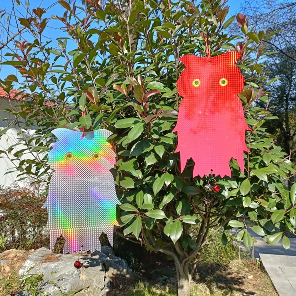Reflective Owl with Bells Reflective Owl Bird Repellent with Bells for Outdoor Garden Farm Double-sided Scare Device for Hanging