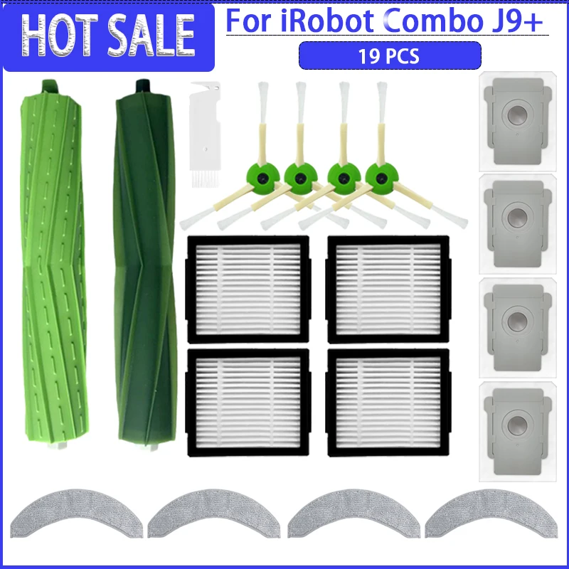 Geschikt voor (iRobot Roomba COMBO J7+ / COMBO J9+ / COMBO 10 Max) Vacuümonderdelen Hoofdrol Zijborstel Hepa Filter Mop Doek Stofzak