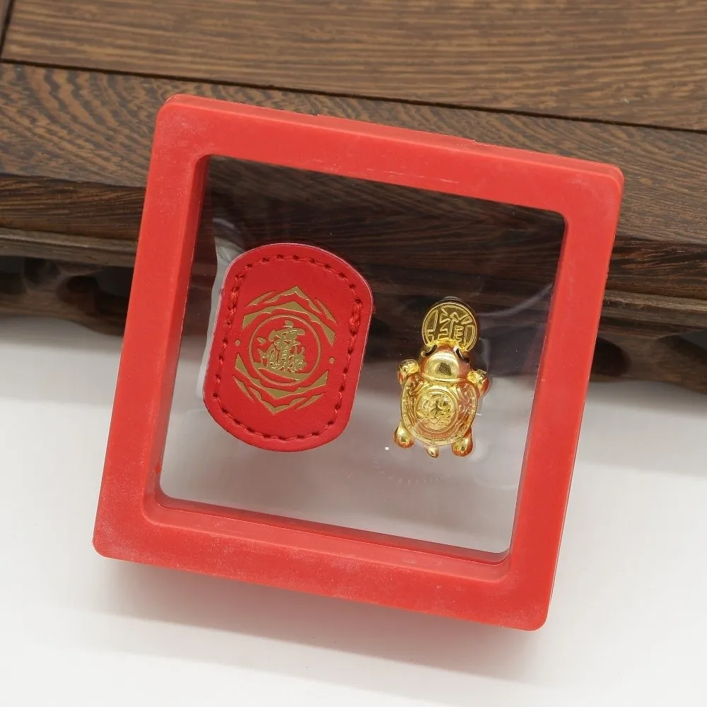 Fengshui Lucky Turtle Wallet Charm Handcrafted Coin Biting Wallet Charm Leather Sleeve Detailed Shell Texture