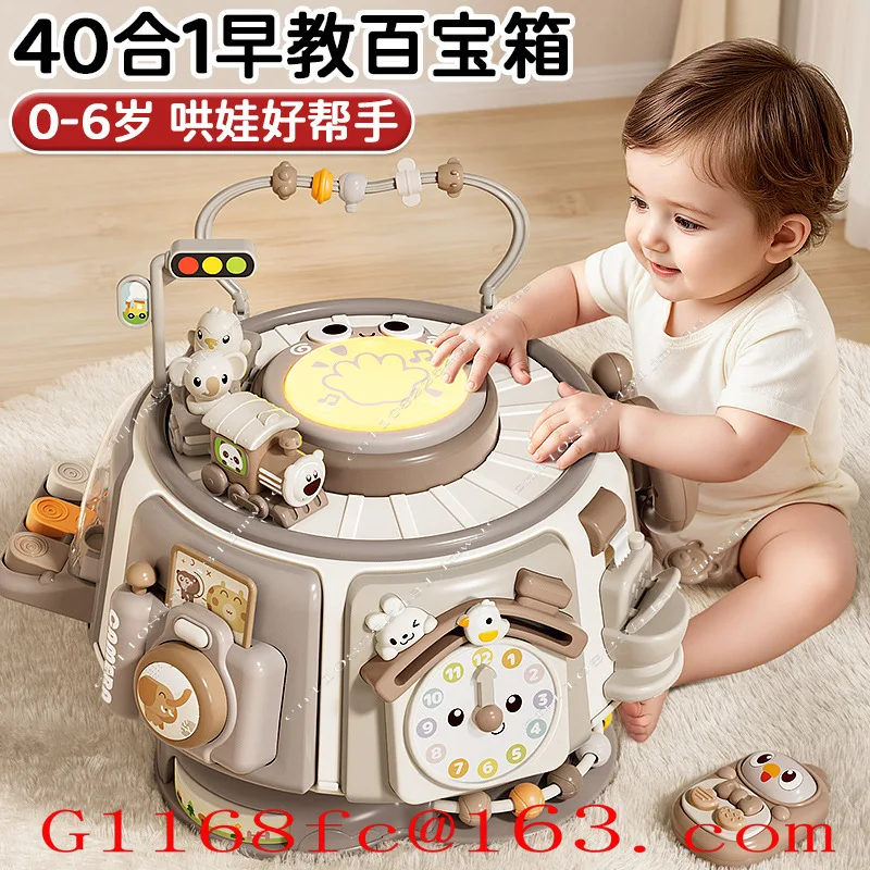 Early Education Milk Coffee Hexahedron Hand Drum Beating 0 To 1 Year Old Infant and Child Baby Puzzle Gift