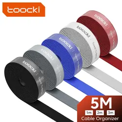 Toocki 3m 5m Cable Organizer Winder Management Under Dest Free Cut Wire Cord Management Organizers for iPhone Xiaomi Poco Cables