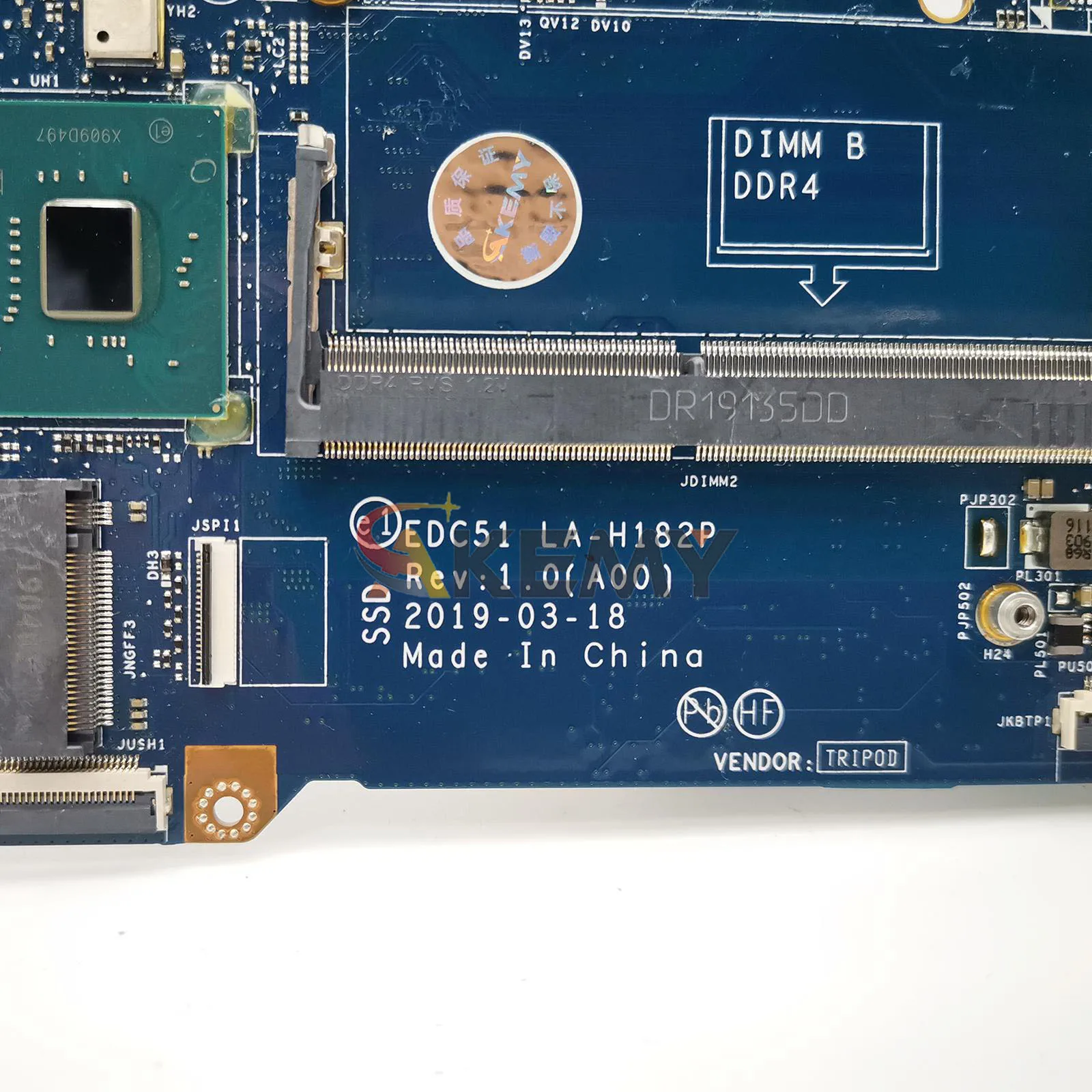 i7 i9-9세대 CPU가 탑재된 DELL Latitude 5501 Precision 3541용 LA-H182P 메인보드 CN-0WH66R CN-0DTNGJ DTNGJ 100% 완전 테스트됨