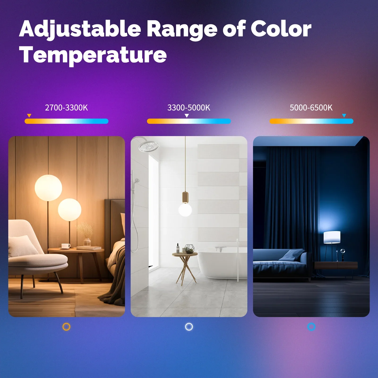 MOES Tuya MATTER WIFI لمبة LED ذكية قابلة للتعتيم 14 وات RGB C+W E27 لون متغير 2700K-6500K التحكم في التطبيقات الذكية مع Alexa Google