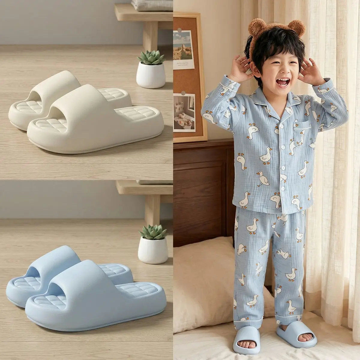 Men and Women Thick Sole Cloud Slides, Non-Slip Quiet Eva Slippers, Soft Pillow-Like Comfy Indoor & Outdoor Summer Sandals