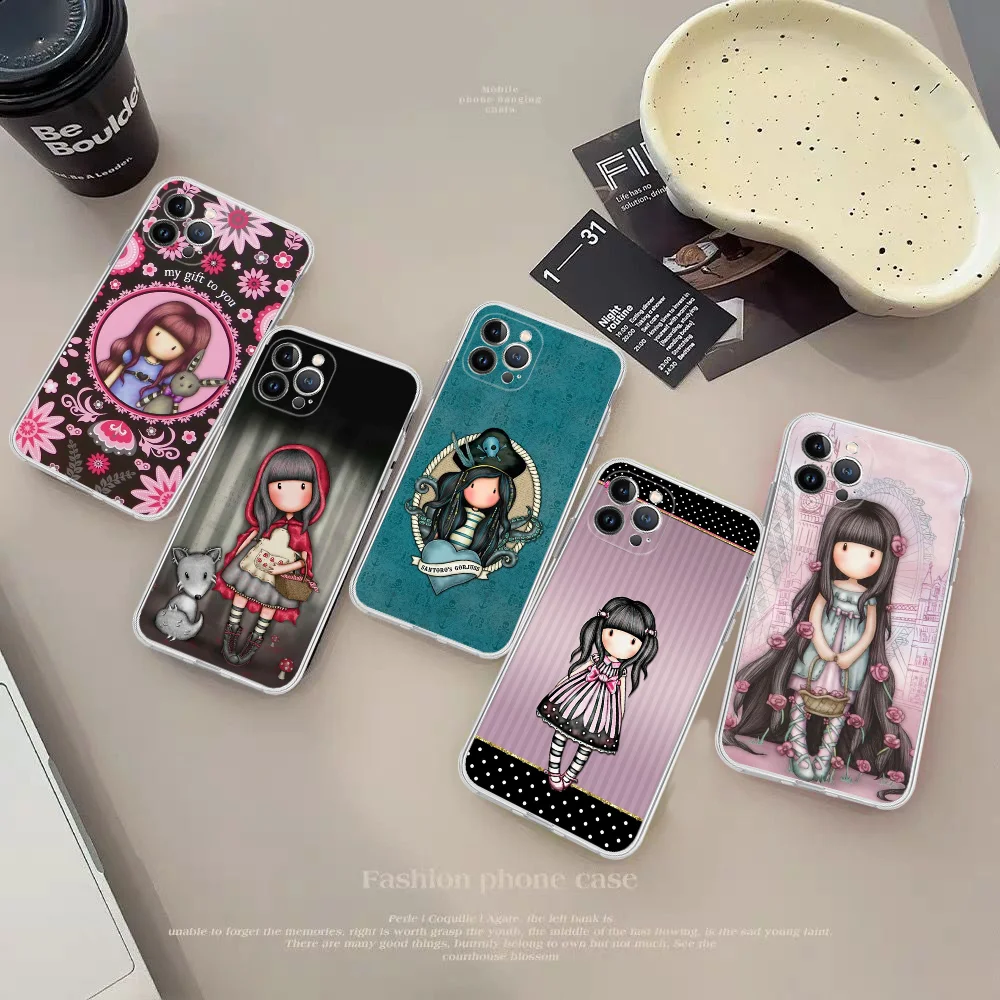 Santoro London Gorjuss Phone Case Silicone Soft for iphone 15 14 13 12 11 Pro Mini XS MAX 8 7 6 Plus X XS XR Cover