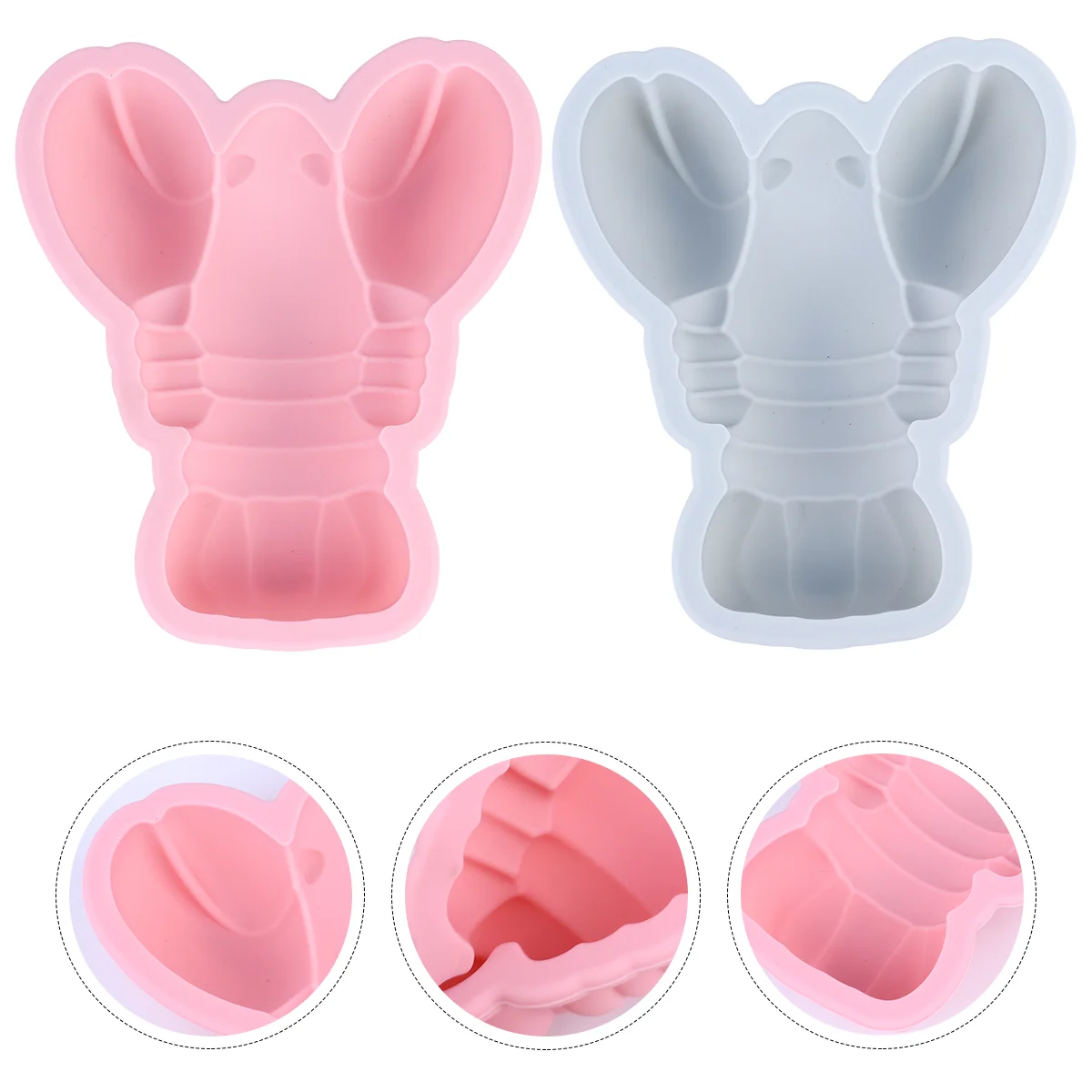 

2 PCS Silicone Mold Stauffers Cookies Crayfish Shaped Cake Molds Mini Kitchen Supplies Silica Gel Chic Cartoon Child