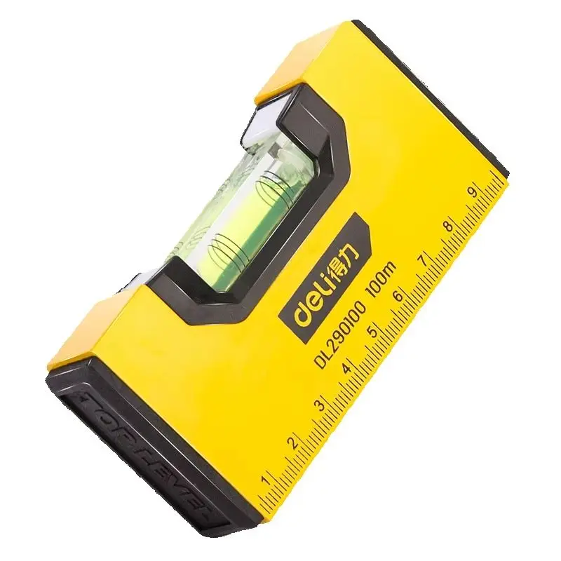 Deli Mini Digital Protractor Angle Finder Inclinometer Electronic Measurement Level Slope Test Ruler Length 100mm Aluminum
