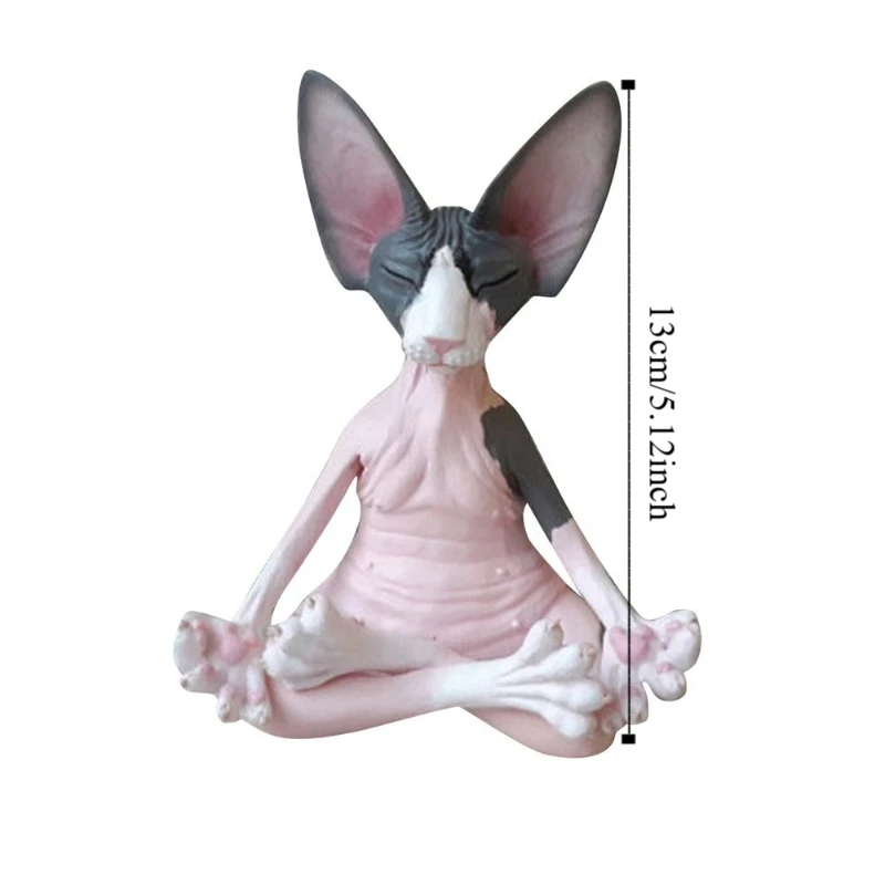 Harz Simulation Haarlose Katze Figur Sphinx Katze Haarlose Katze Sphinx Katze Tier Modell Figur Handwerk Mini