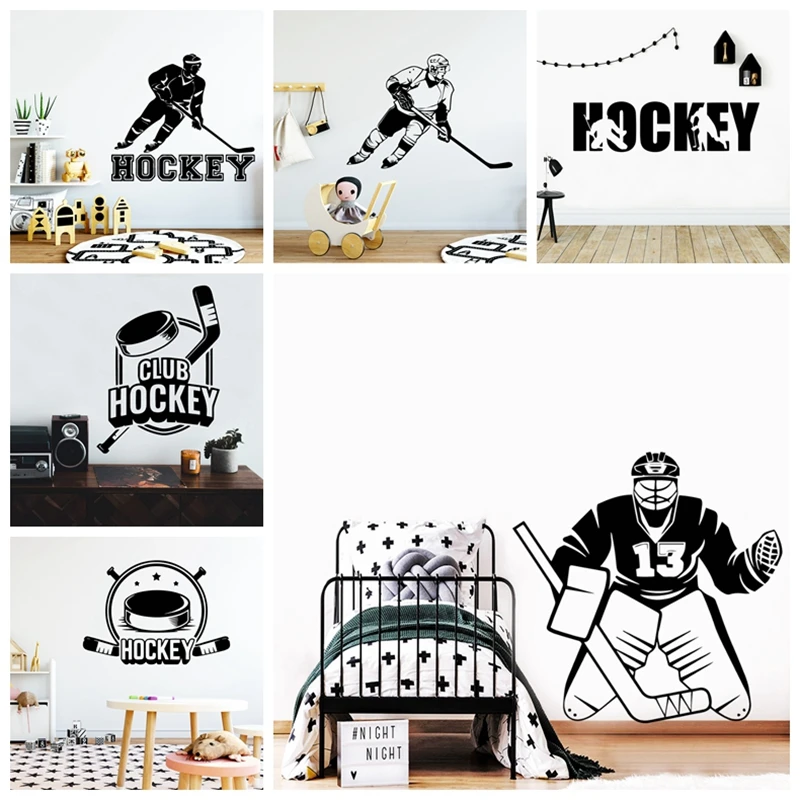 1pc Diy ice hockey Wall Stickers For Living Room Children Bedroom Removable Vinyl Art Decal For Wall Decor Sticker