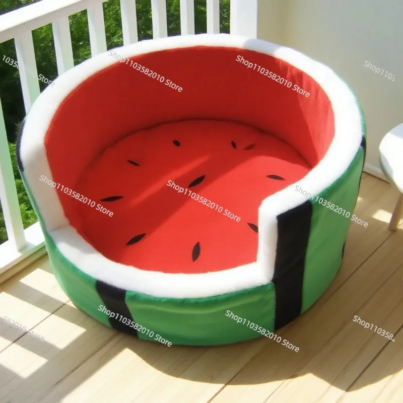 Pet Watermelon Bed Autumn Winter Pet Nest Small Dog Cat Nest Dog Fruit VIP Teddy