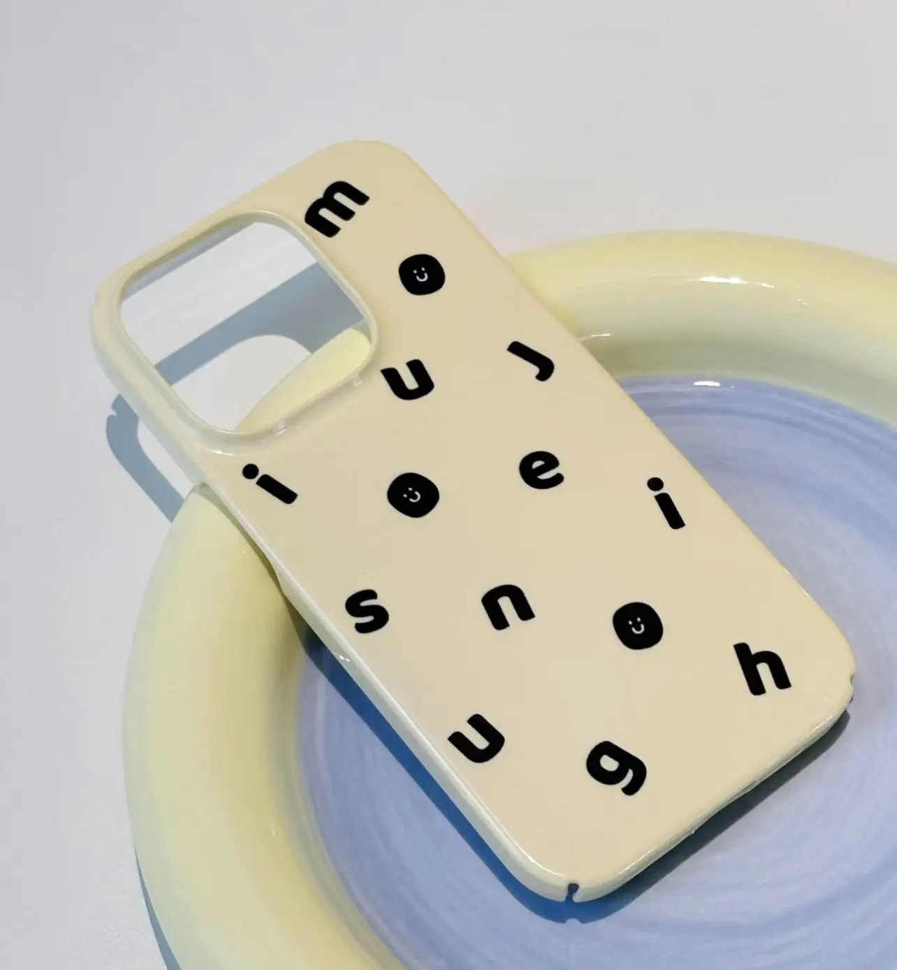 Smiling Face Cloud Letter Phone Case for iPhone 16 15 14 13 12 11 Pro Max XS XR XSMax 6 7 8 Plus Glossy HD Hard PC Cover