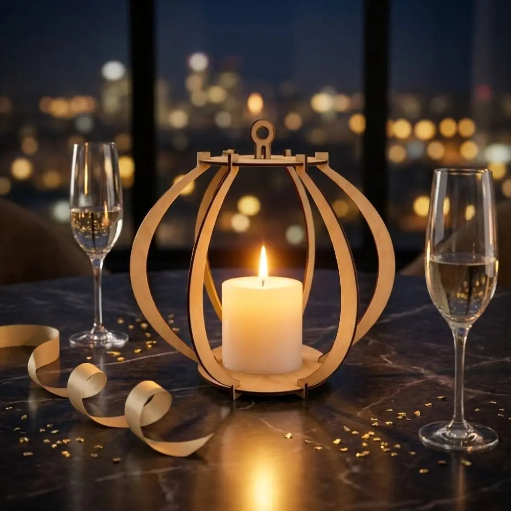Lantern Wooden Candle Holder Hollow Out Desk Ornaments Candlestick Holder Home Decoration Pumpkin Shaped Candle Stand Party